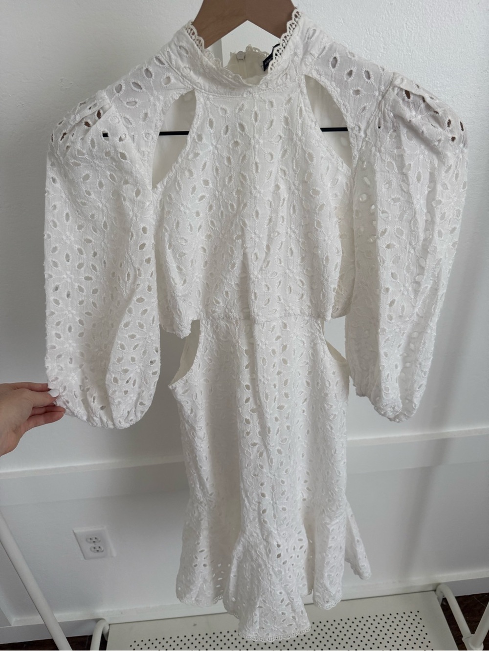 Karen Millen White Eyelet Cutout Dress